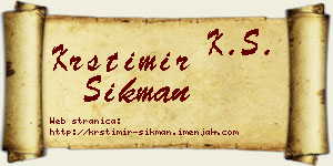 Krstimir Šikman vizit kartica